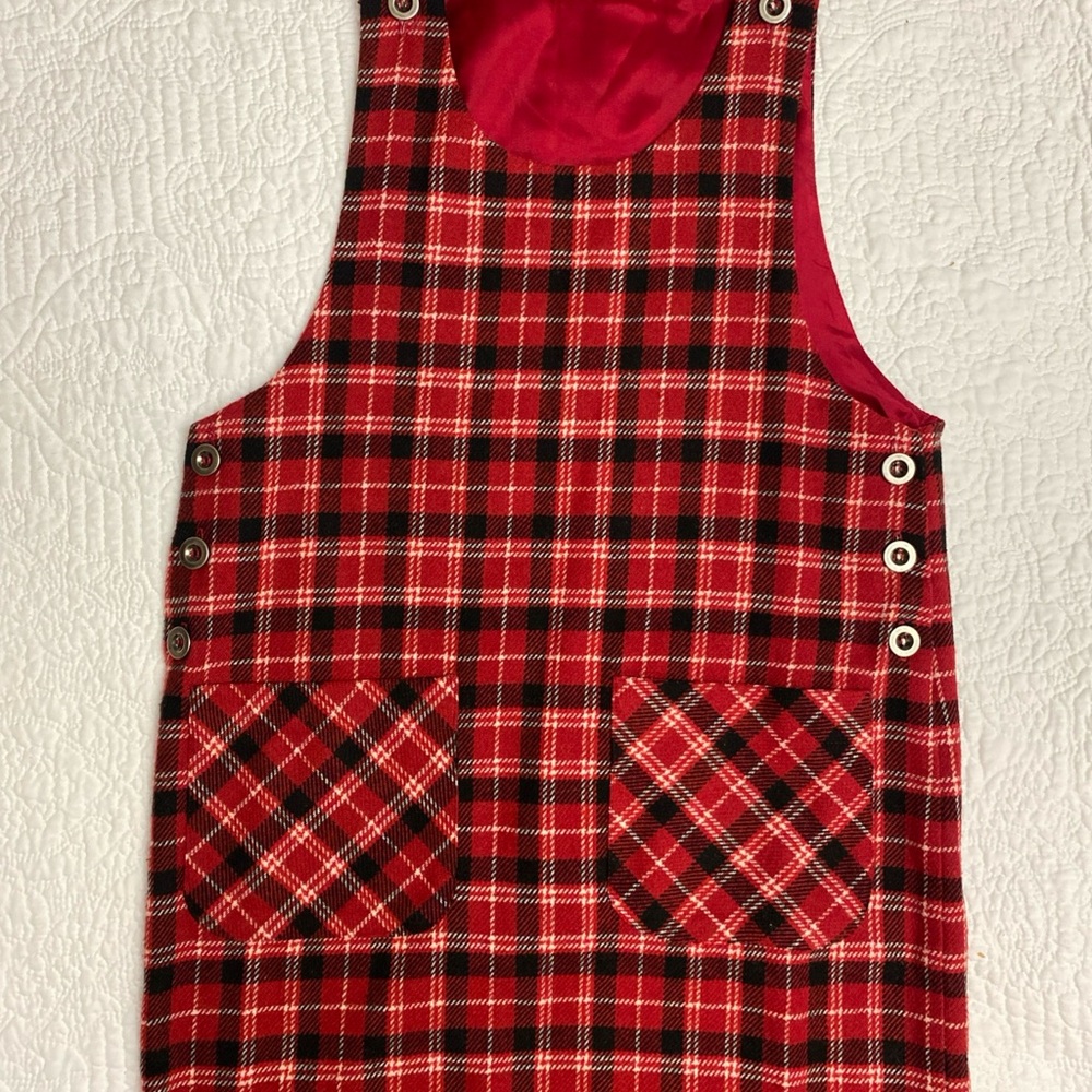 Vintage Y2K Herman Geist Women's Wool Blend Tartan Plaid Jumper Size 4